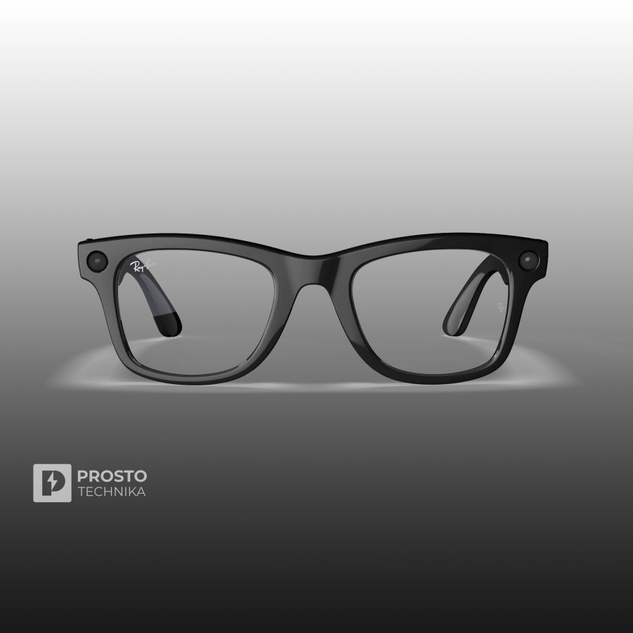 Ray-Ban Wayfarer (Gen 1) Глянцевый Чёрный с Прозрачными Линзами